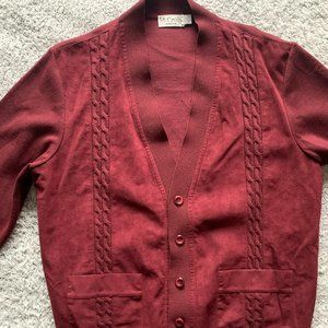 Vintage St. Croix Knits Wool Cardigan. Large.